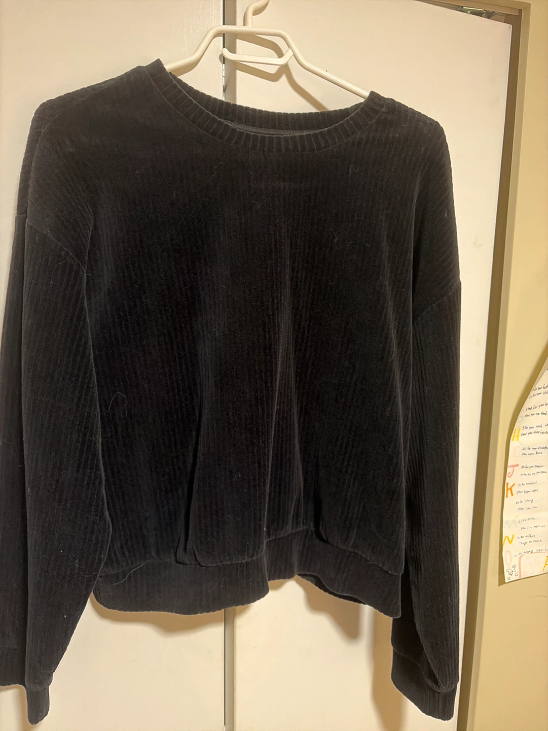 Black Corduroy Pullover Sweater