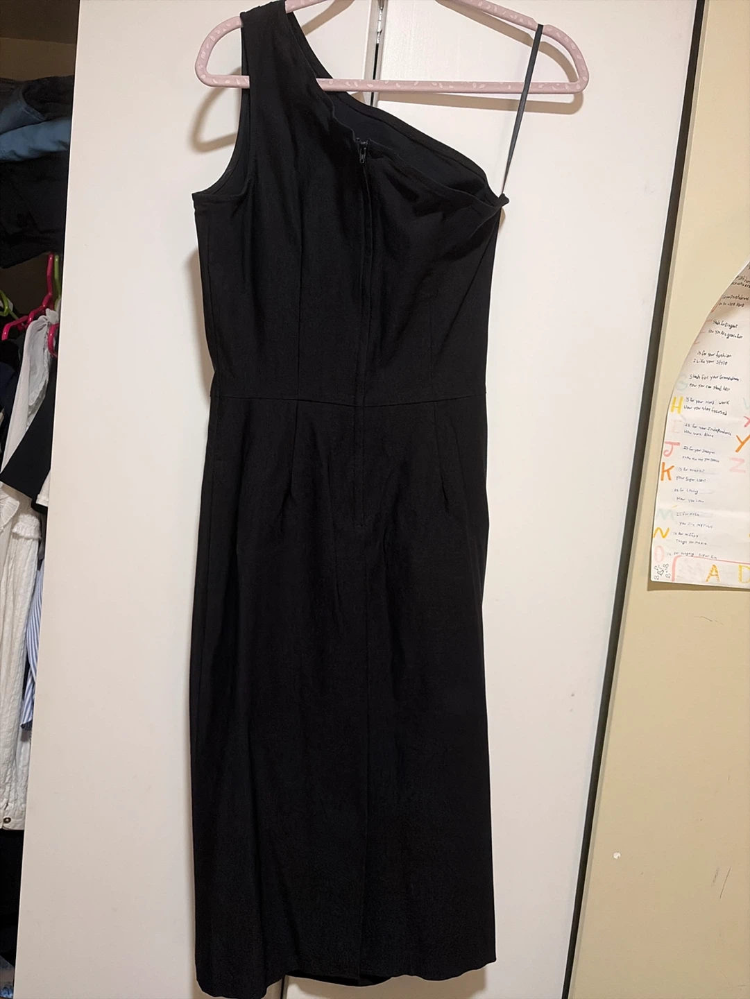 Black One-Shoulder Midi Dress - photo 2