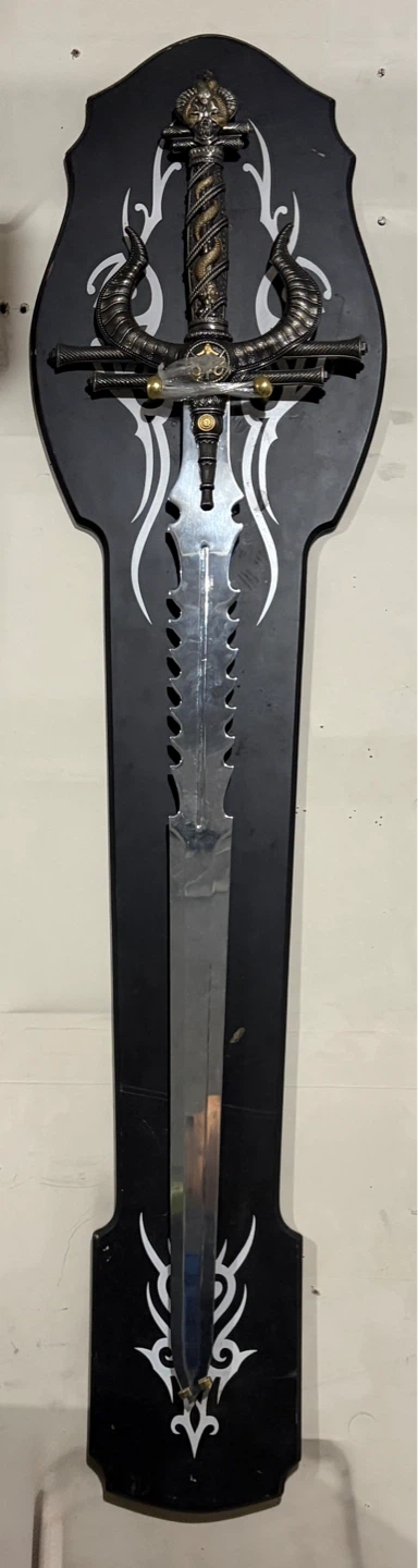 Fantasy display sword with wall plaque