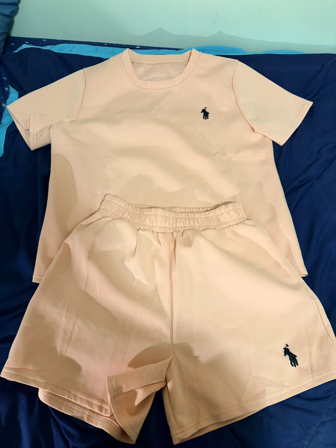 Women's Casual Peach and Pink Shorts and T-Shirt Set