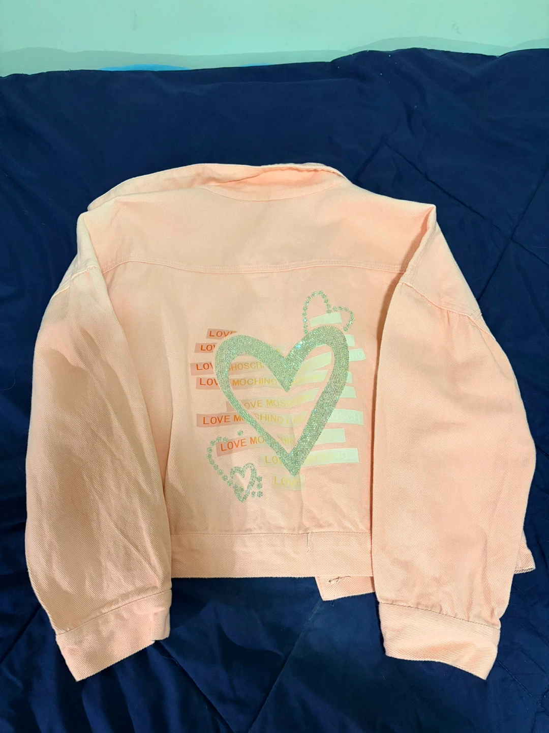 Love Moschino Pink Denim Jacket with Heart Detail - photo 2