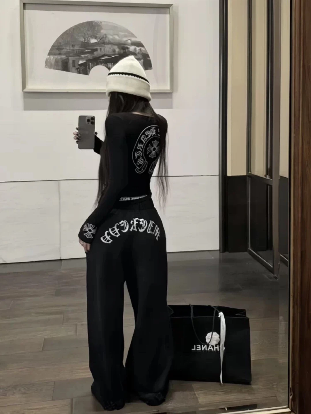 Black lettered sweatpants - photo 4
