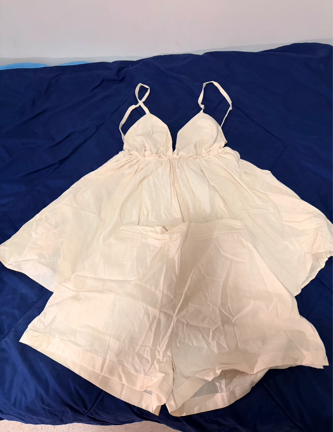 Cream cami and shorts set