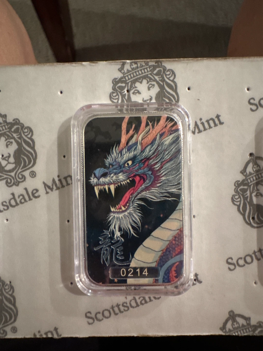 1 oz jing Scottsdale Mint Dragon Silver Bar