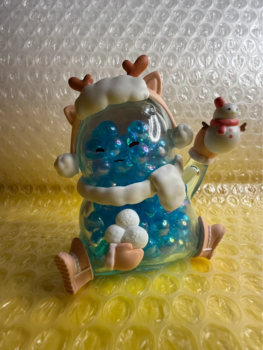Cute Reindeer Figurine with Blue Beads - photo 3