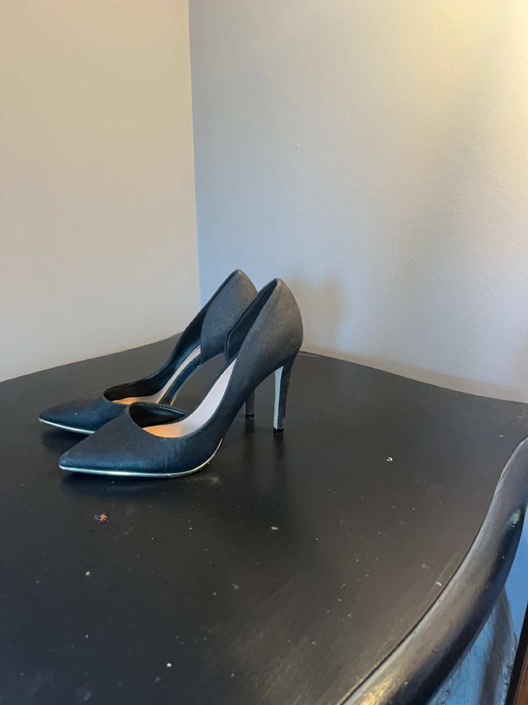 Black Almond Toe Heels - photo 2