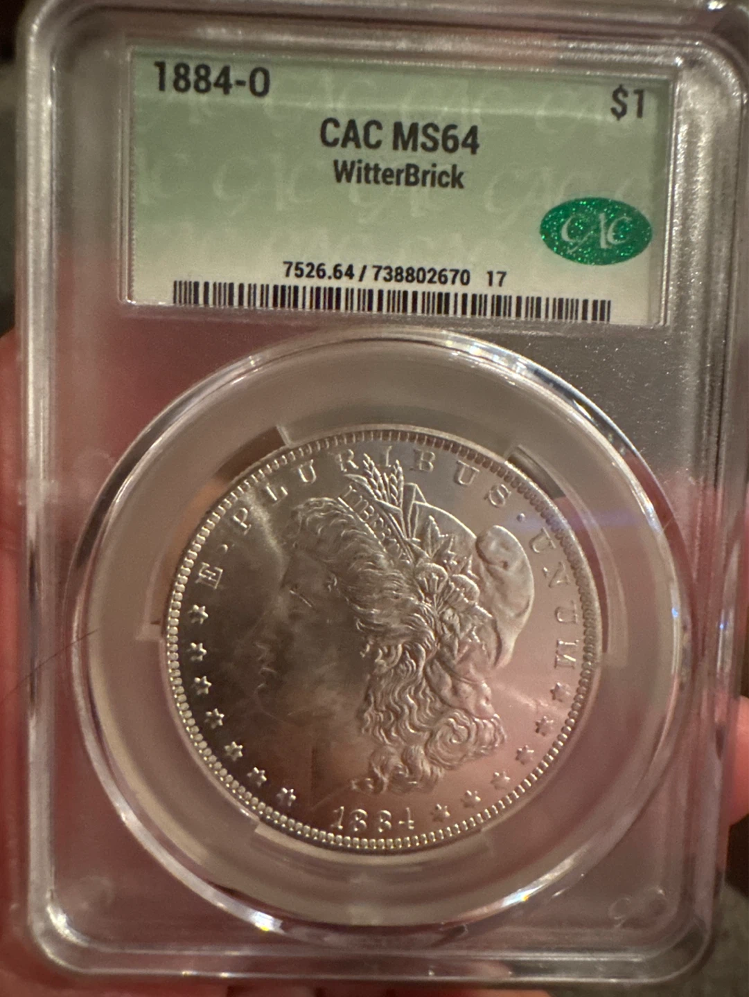 1884-O Morgan Silver Dollar CAC MS64