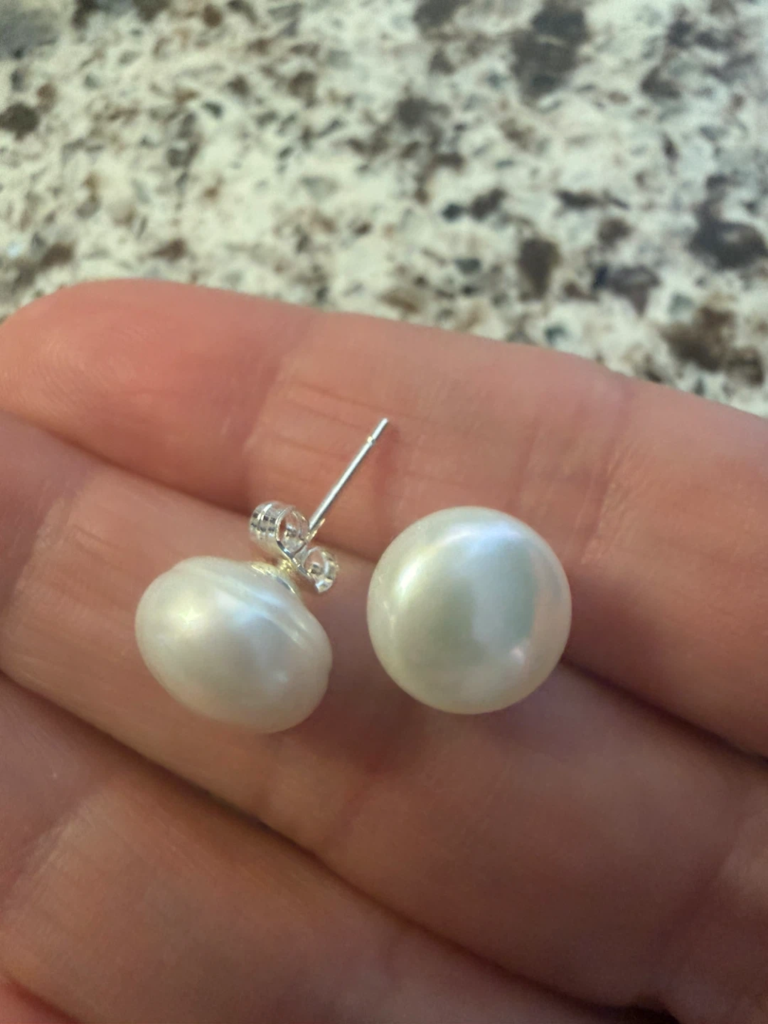 New 925 silver real pearl earrings