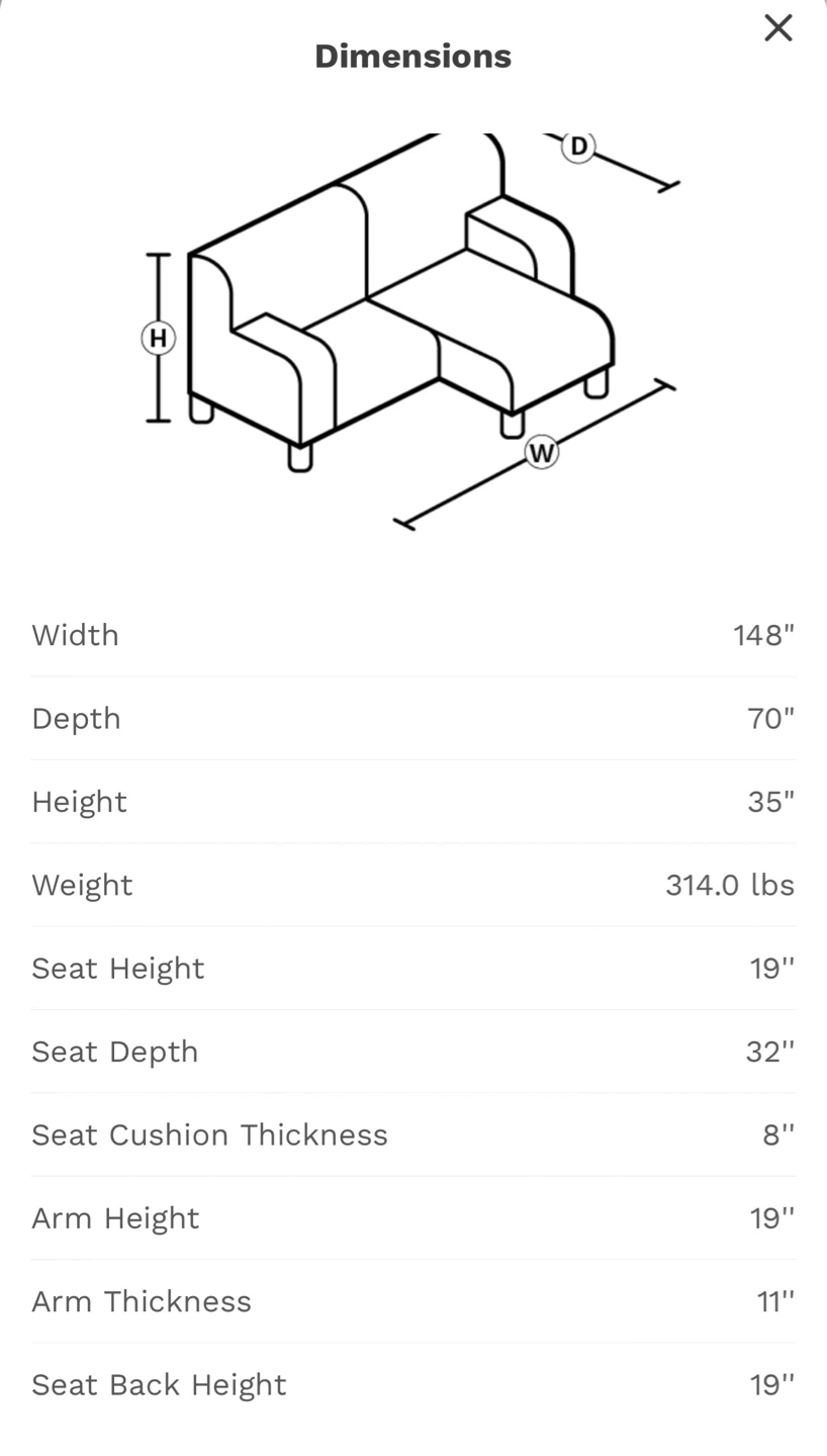 Sofa playground Navy 148'' 3 Piece Dual Chaise Sectional - photo 2