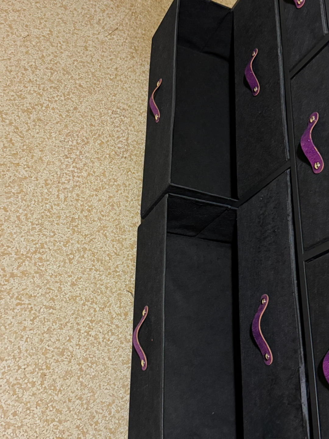 Black Dresser with Purple Handles and Built-in Power Outlet - photo 3