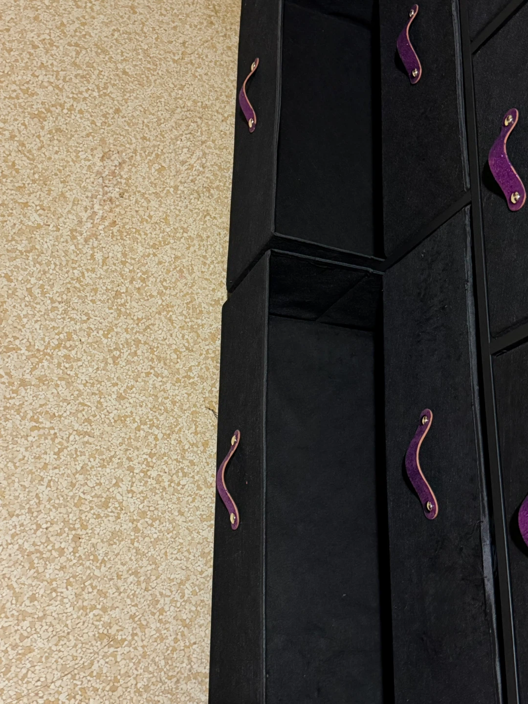Black Dresser with Purple Handles and Built-in Power Outlet - photo 2