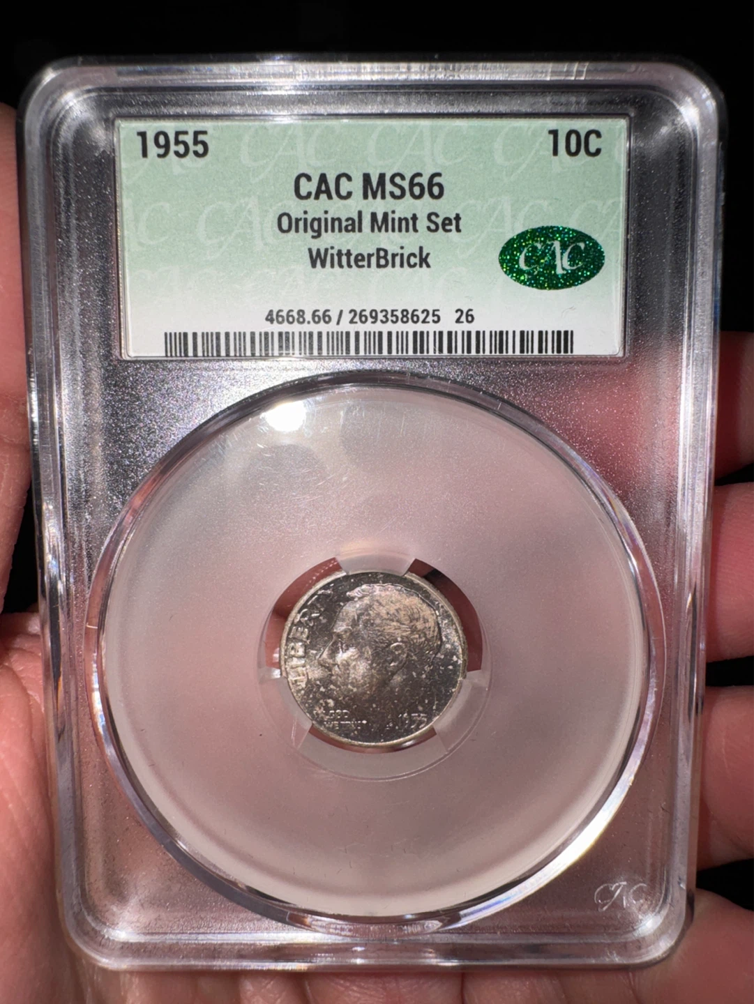 1955 CAC MS66 Original Mint Set WitterBrick 10C Dime