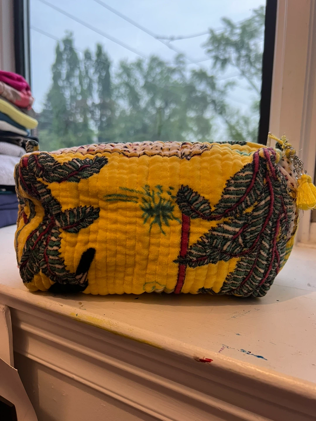 Makeup Pouch with Tropical Print (handmade)