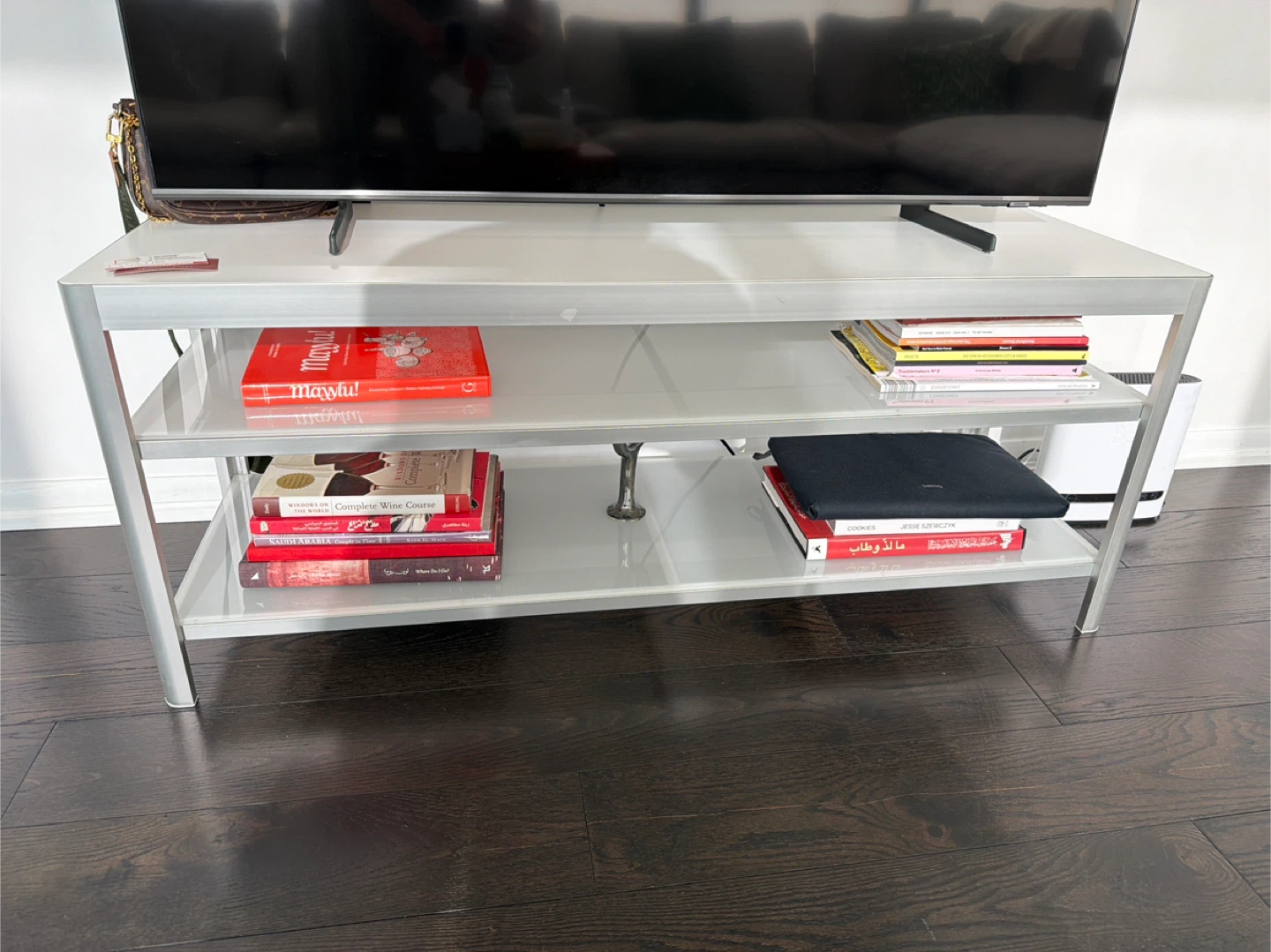 Glass and Metal TV Stand