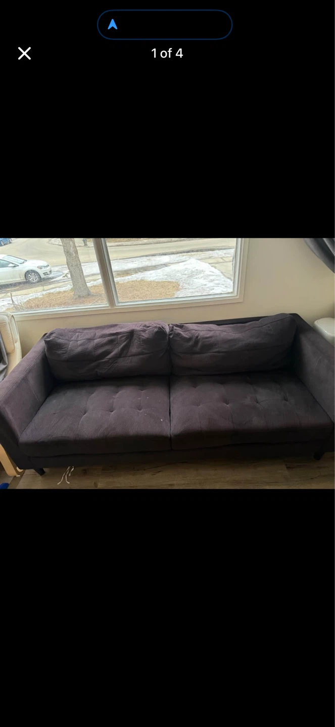Dark Grey Tufted Sofa