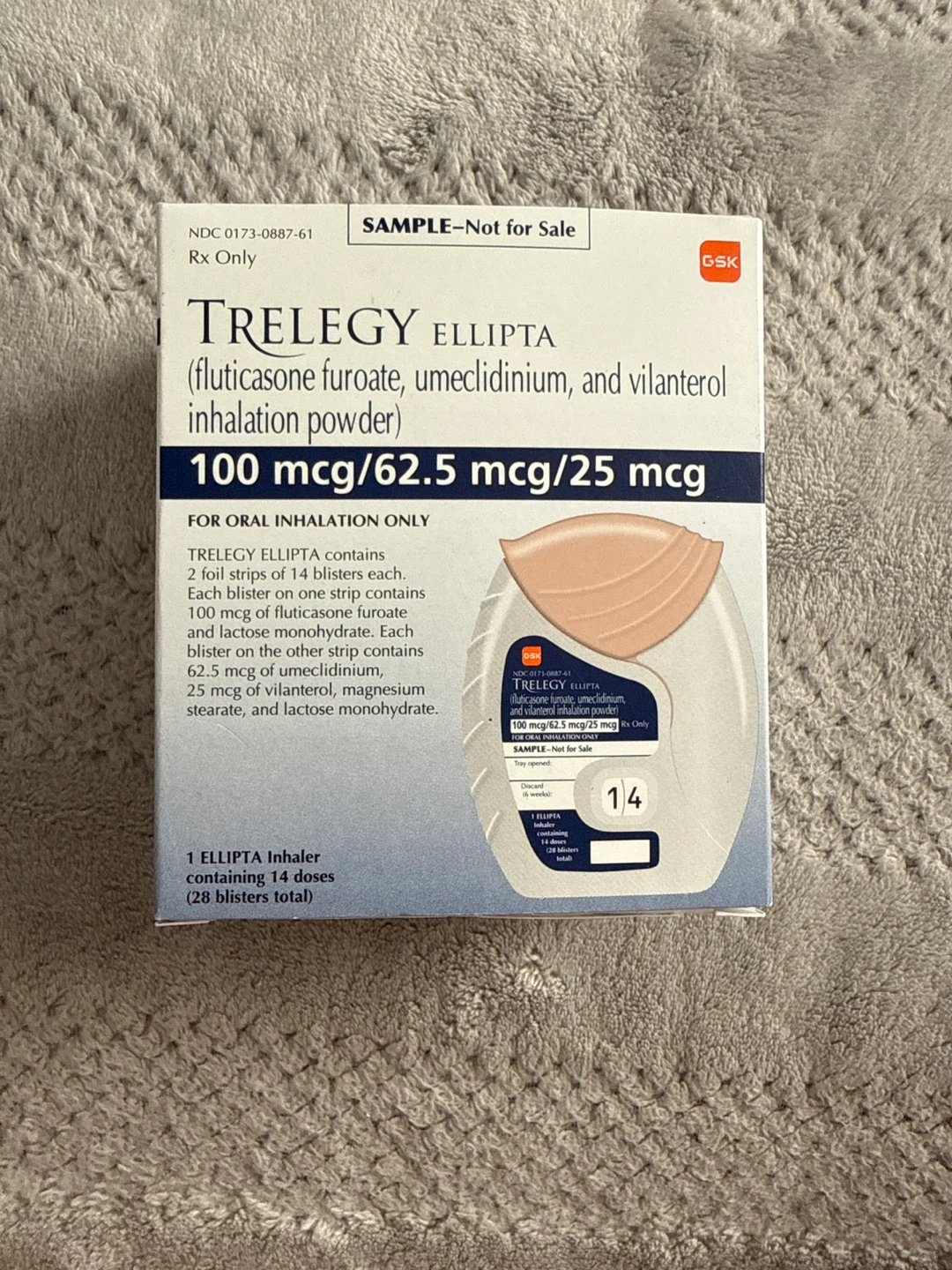 TRELEGY ELLIPTA Inhaler 100 mcg/62.5 mcg/25 mcg