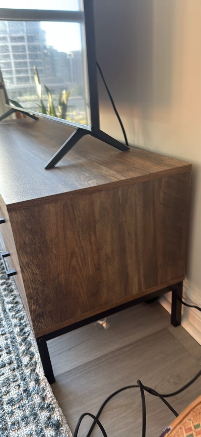 Rustic Wood TV Stand with Storage - photo 4