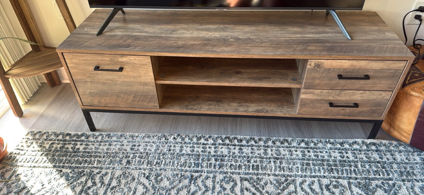 Rustic Wood TV Stand with Storage