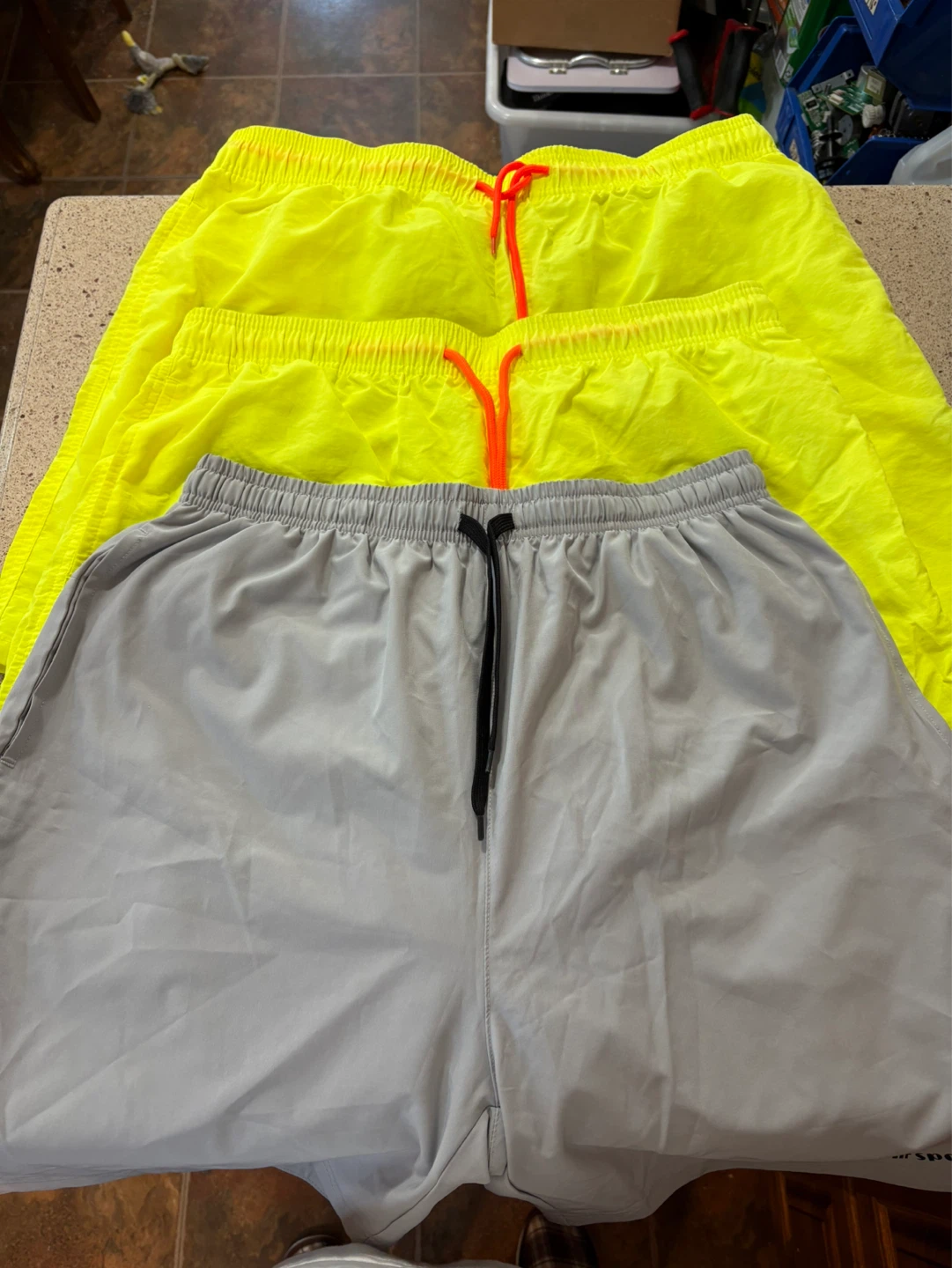 2 New Yellow & 1 Grey Swim Trunks