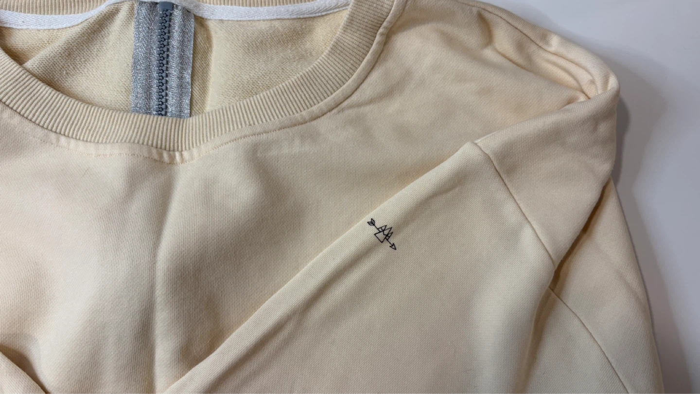 Bare Activewear Cream Crewneck Sweatshirt with Back Zipper - photo 2