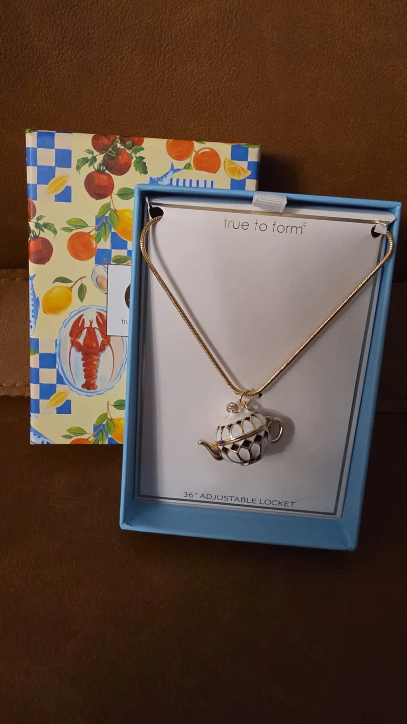 True to Form Teapot Locket Necklace 36"