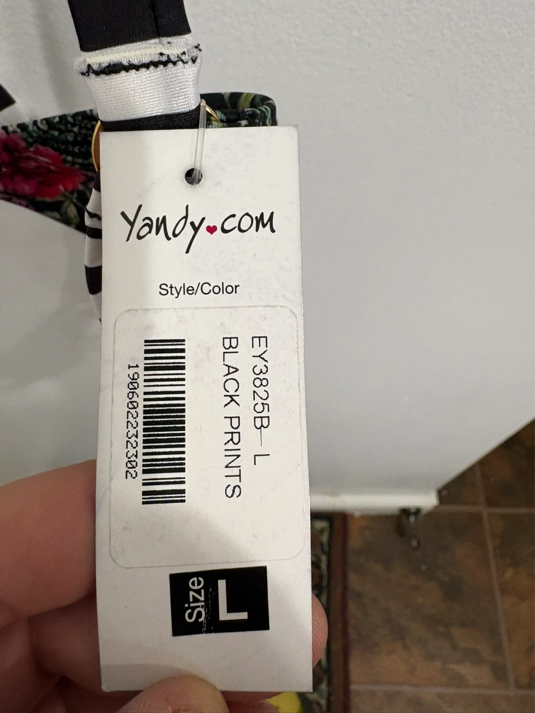 Yandy.com Floral & Stripe Thong Bikini - Size L NEW - photo 5