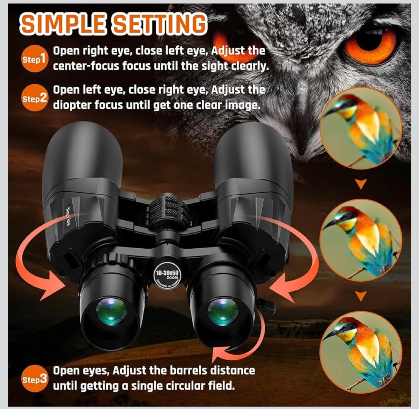 Sogries 10-30x50mm Binoculars - photo 3
