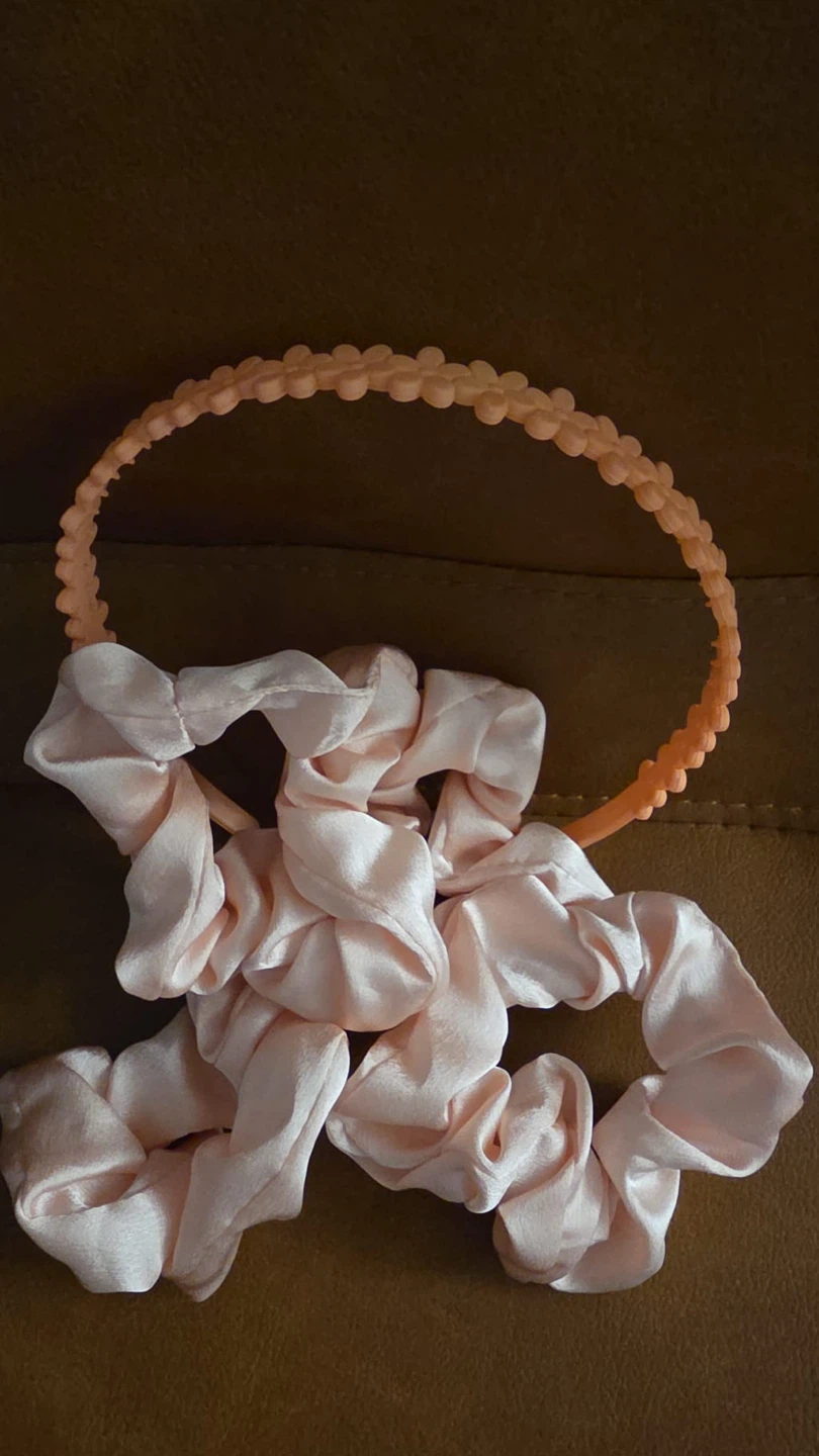 Peach Satin Scrunchies & Headband Set - photo 2