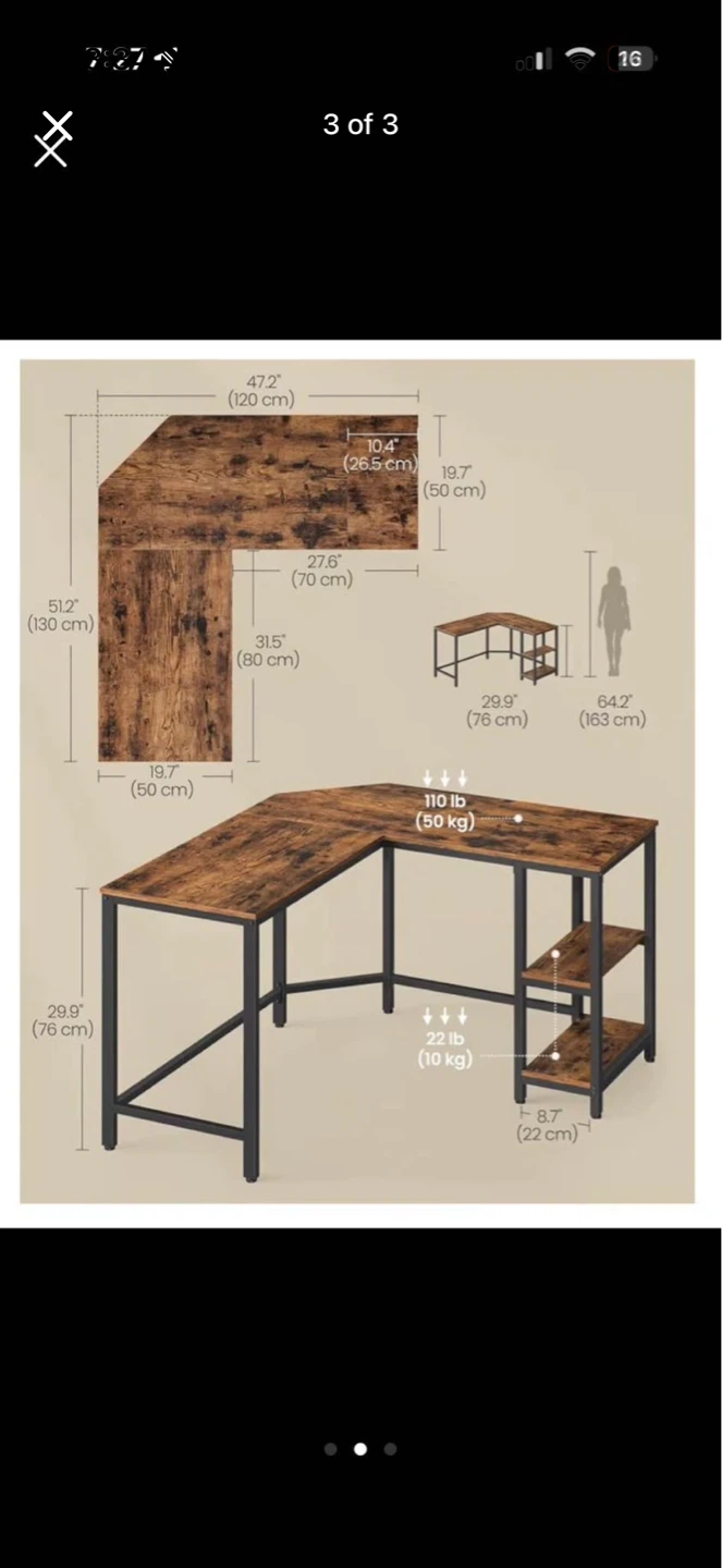 L-Shaped Corner Desk with Shelves - photo 3
