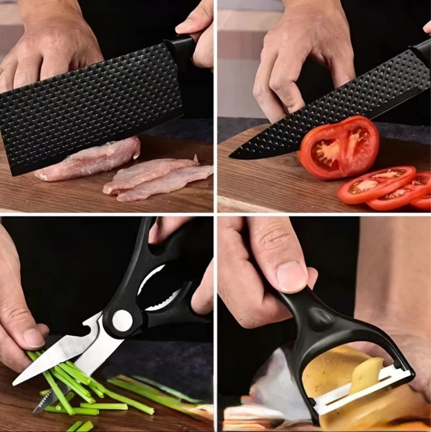 Ceramic Kitchen Knife Set with Peeler and Scissors - photo 5