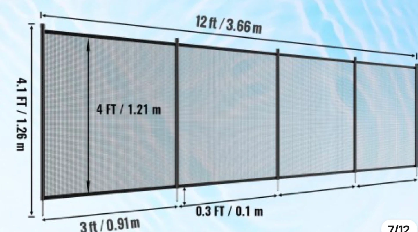 2 Vevor Pool Fences 12ft x 4ft - photo 5