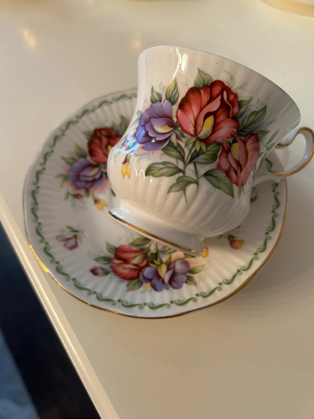 Queen's Rosina China Co Ltd Fine Bone China Tea Cup and Saucer - photo 2