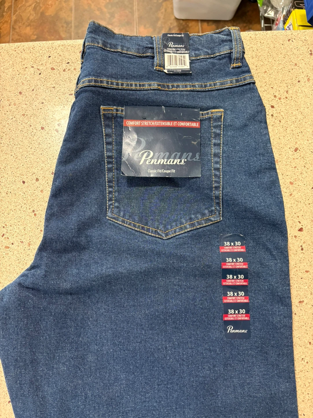 Penmans Men's Classic Fit Jeans - Comfort Stretch - Size 38x30
