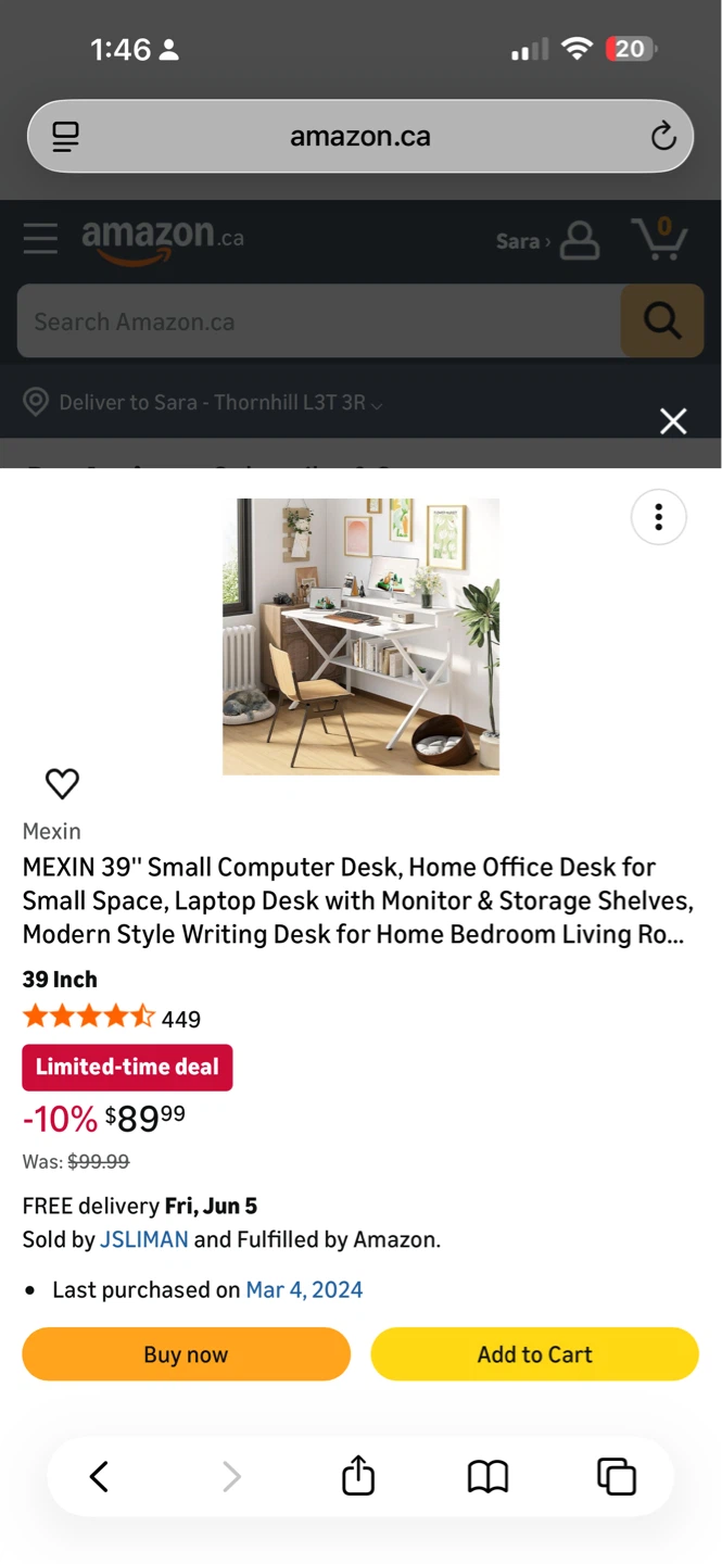 MEXIN 39" Small Computer Desk