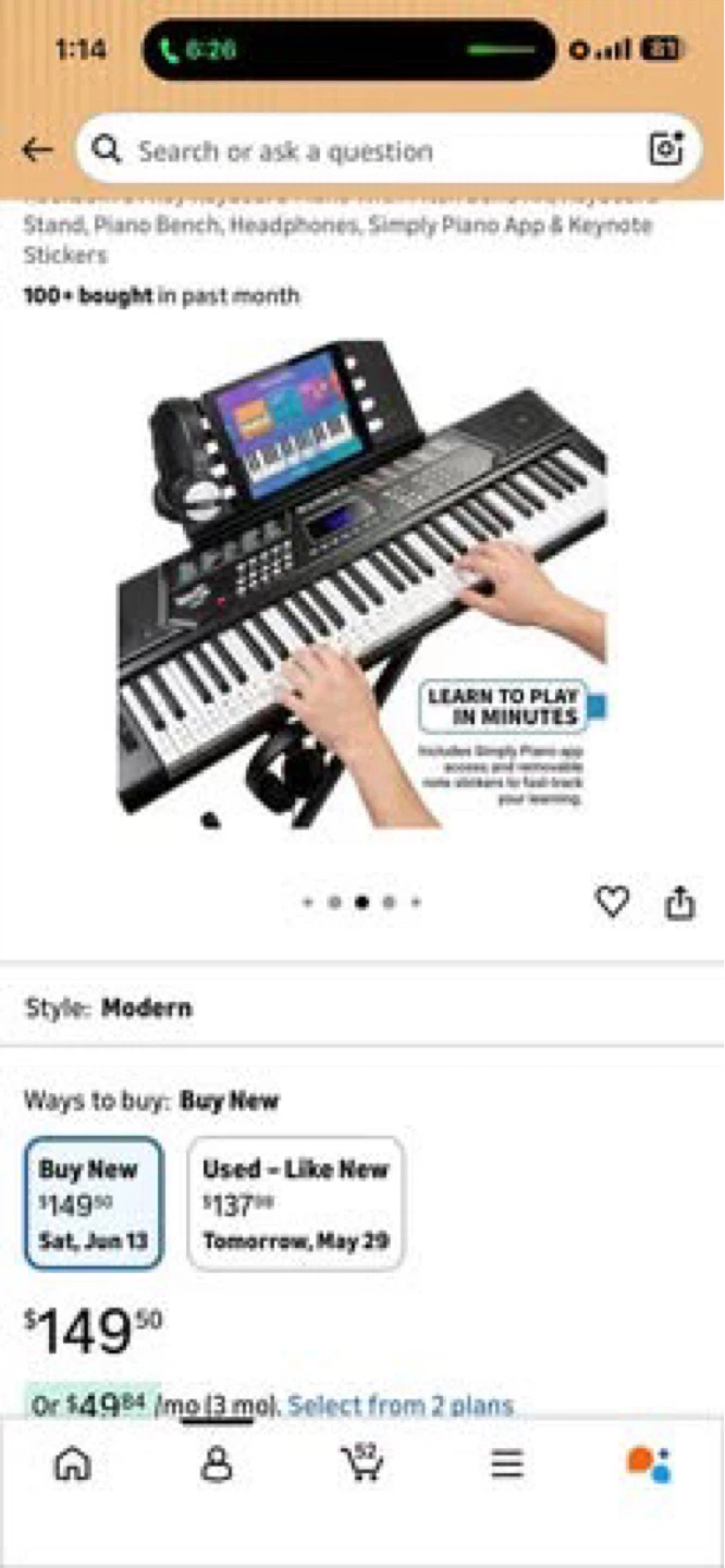 RockJam 61 Key Keyboard Piano with Bench and Stand - photo 3