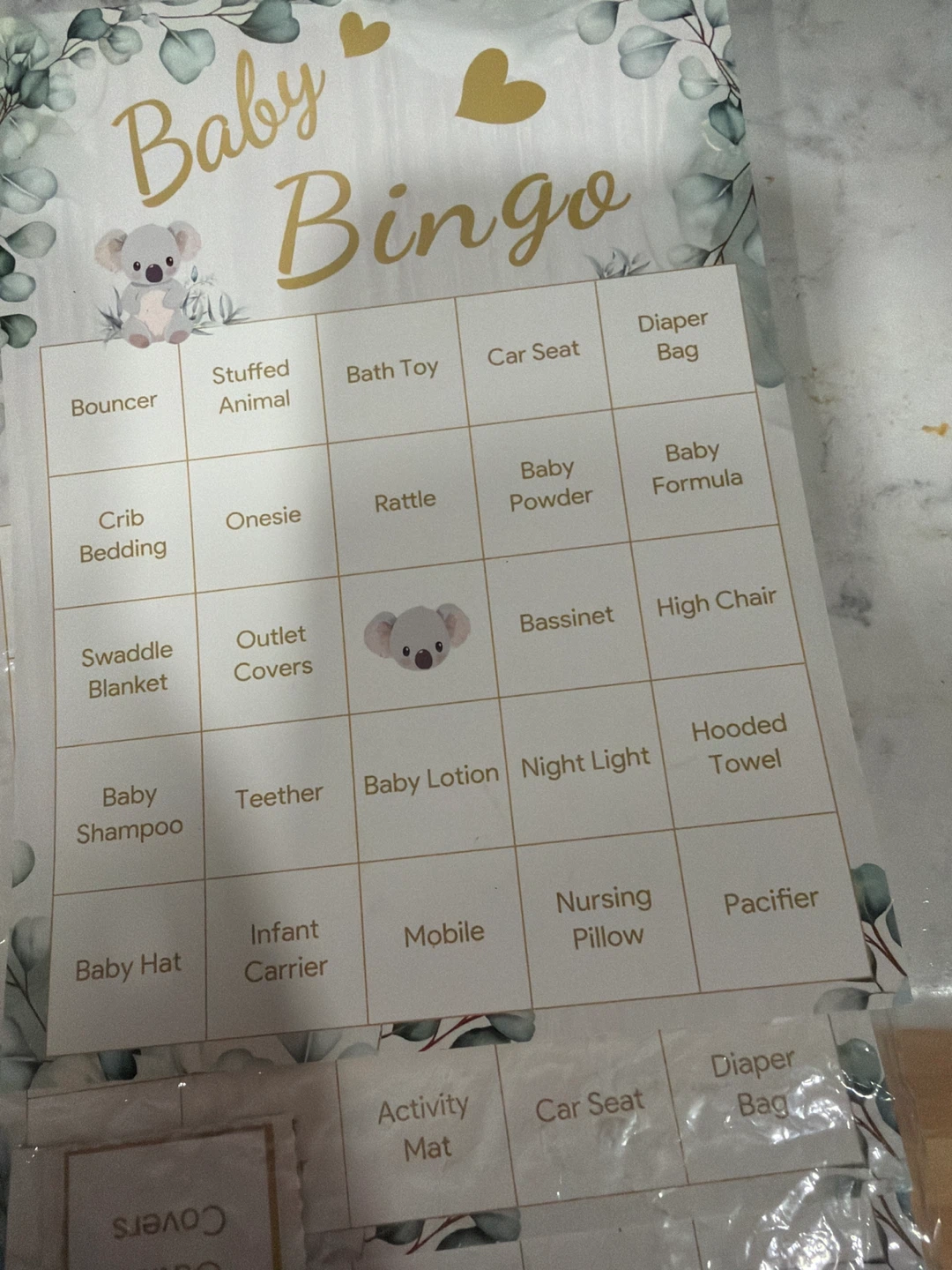 Baby Bingo Game Cards
