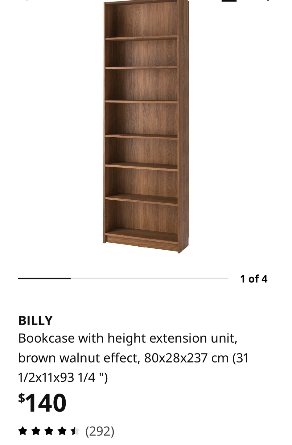 IKEA BILLY Bookcase with height extension unit