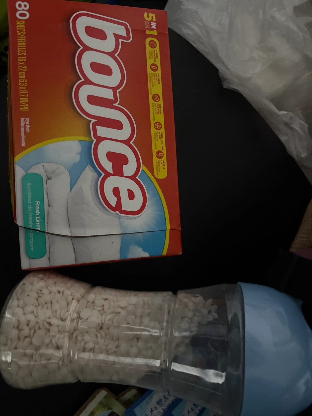 Bounce Dryer Sheets and scent booster beads