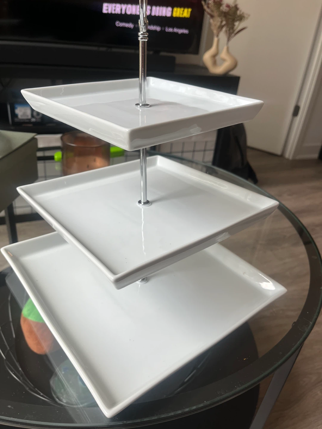 White 3-Tier Square Serving Stand
