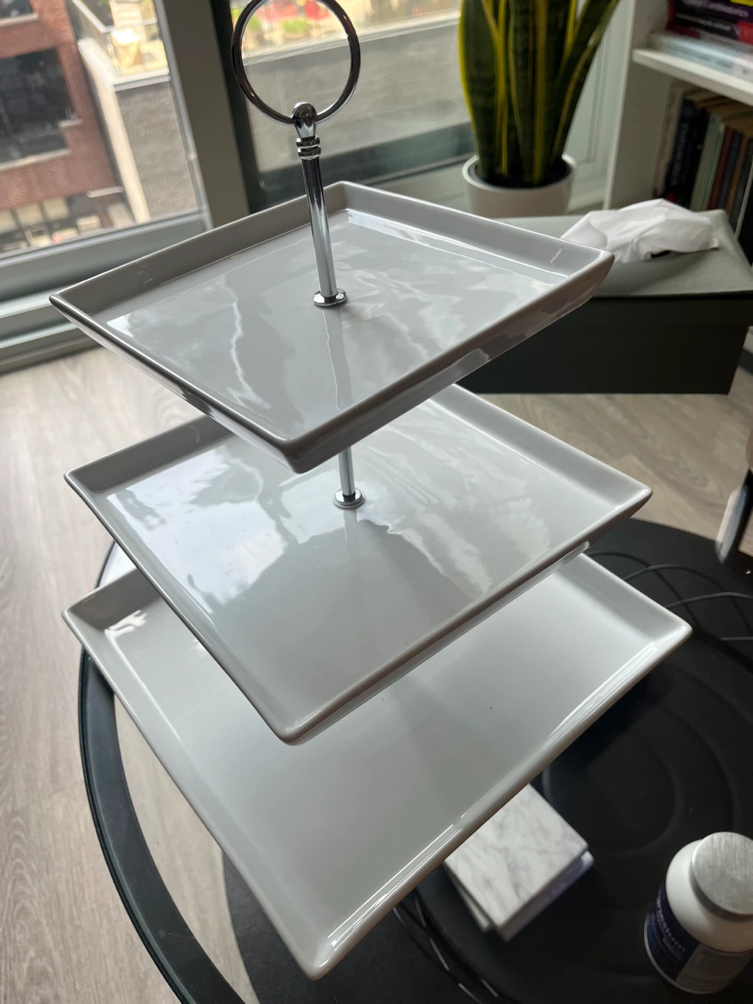 White 3-Tier Square Serving Stand - photo 2