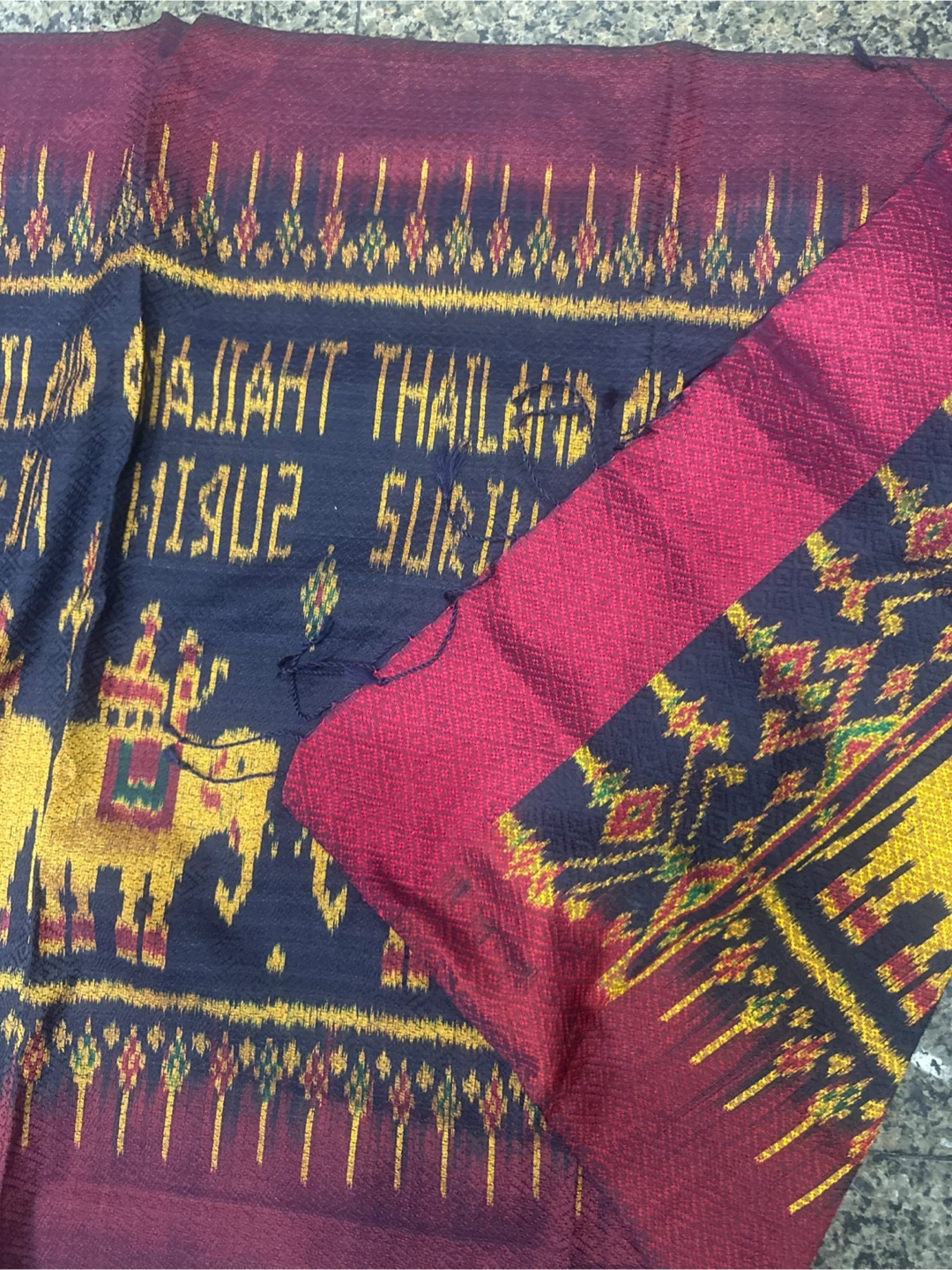 Ikat Silk Shawl / Temple Banner 24” × 72” - photo 2
