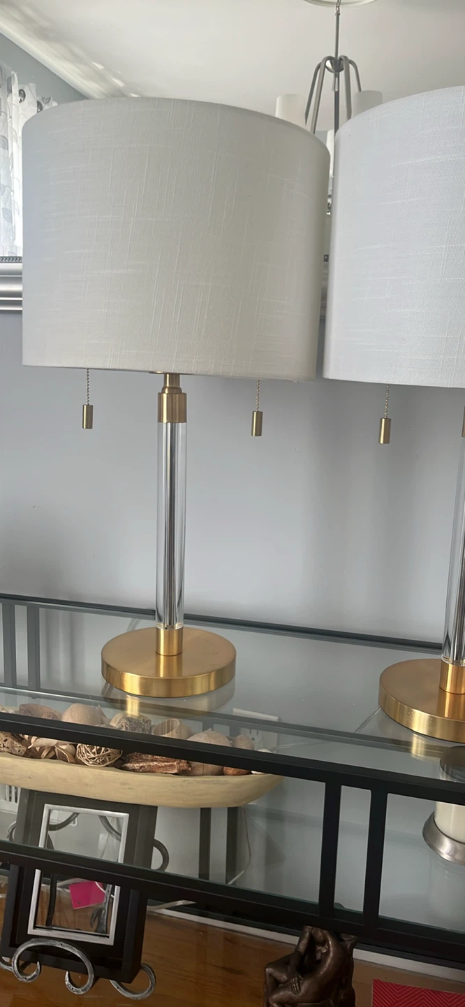 Gold and Clear Acrylic Table Lamp - photo 2