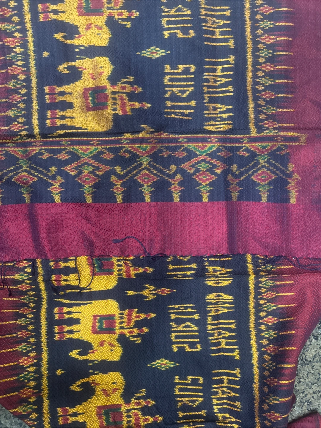 Ikat Silk Shawl / Temple Banner 24” × 72” - photo 4