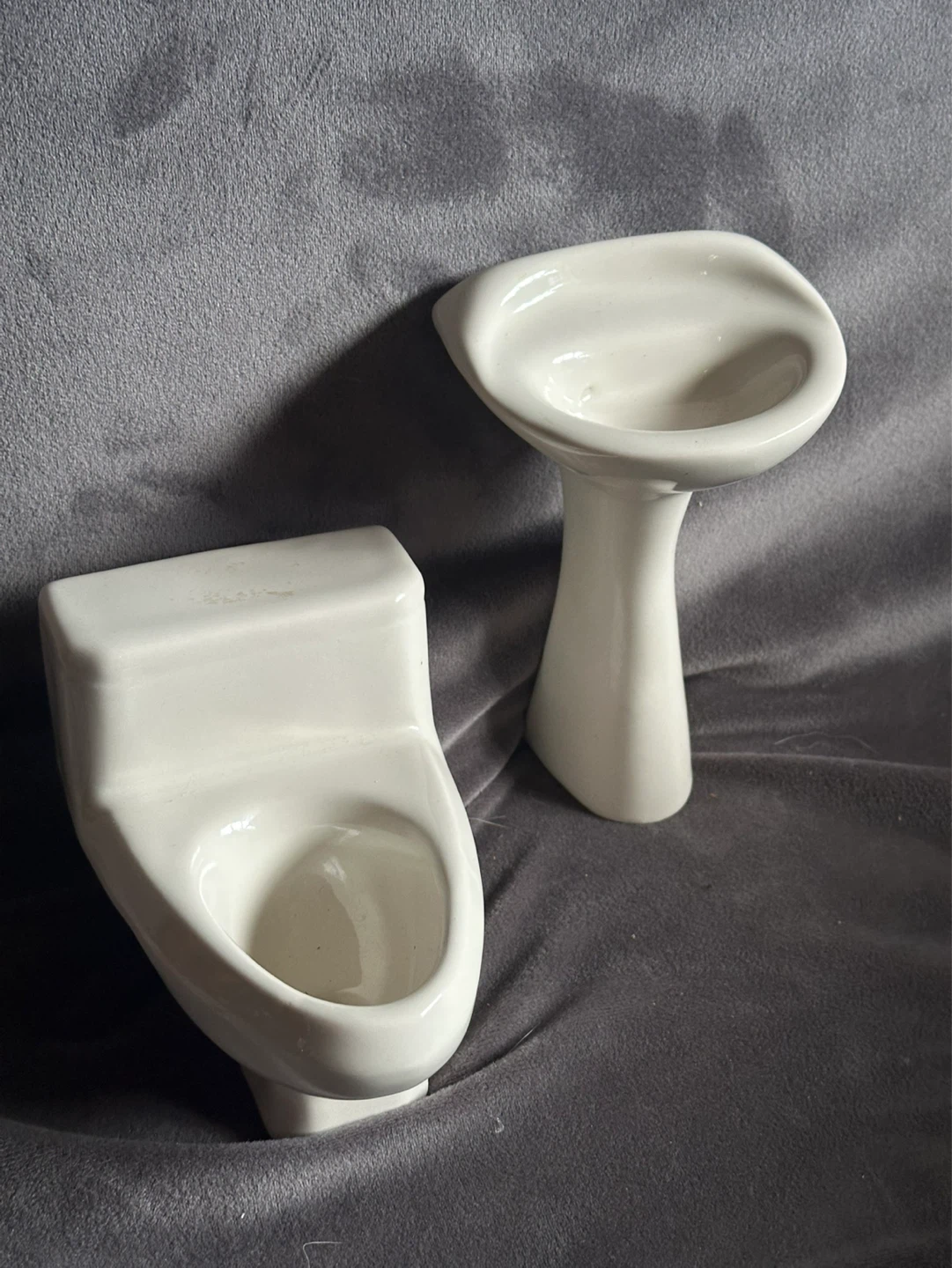 Rare Crane Pedestal Sink And Toilet  Salesman Samples