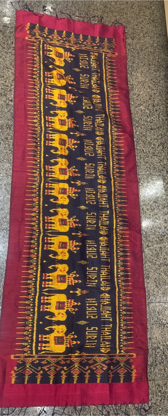 Ikat Silk Shawl / Temple Banner 24” × 72”
