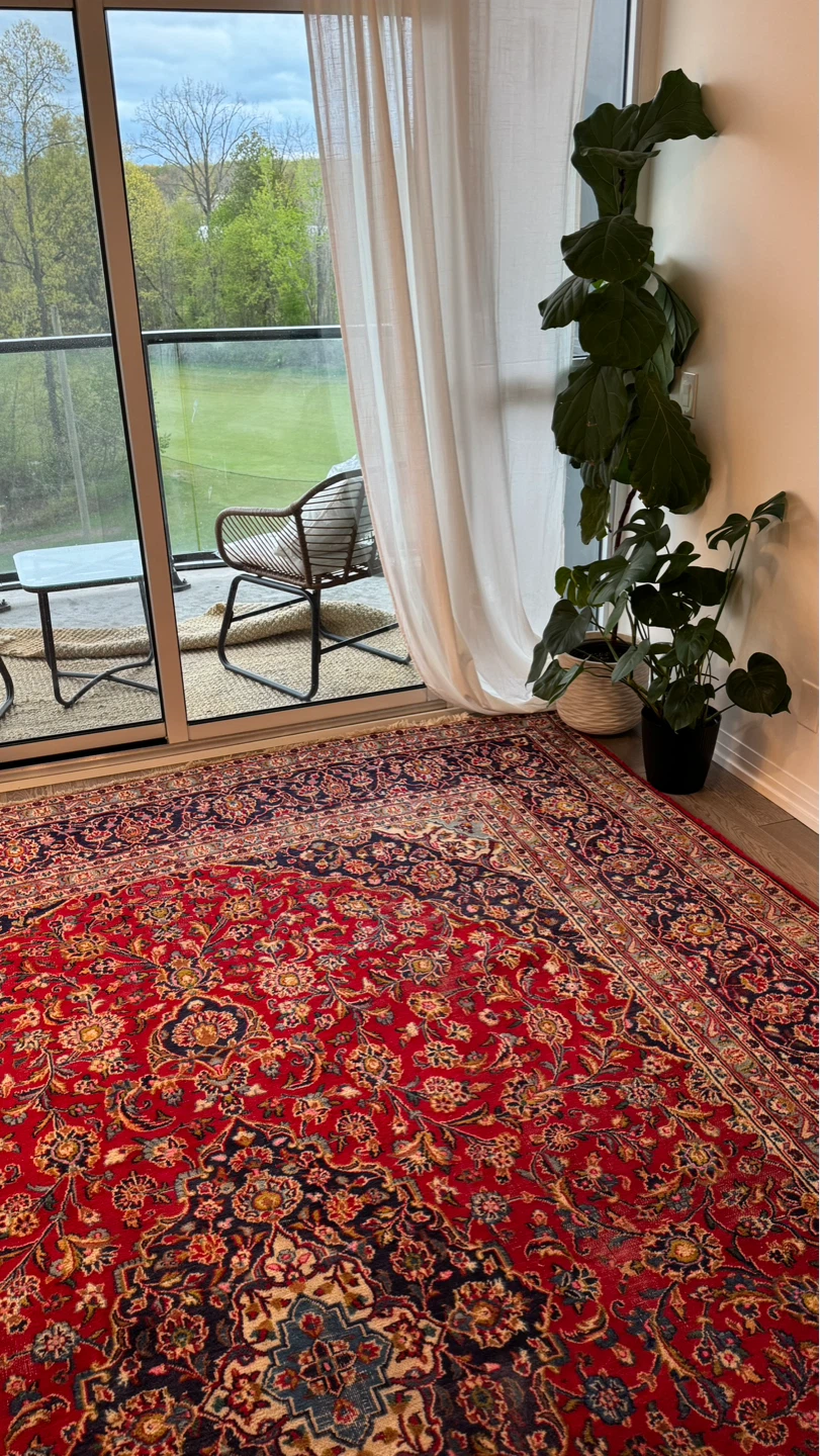 Vintage Handmade Kashan Persian Rug