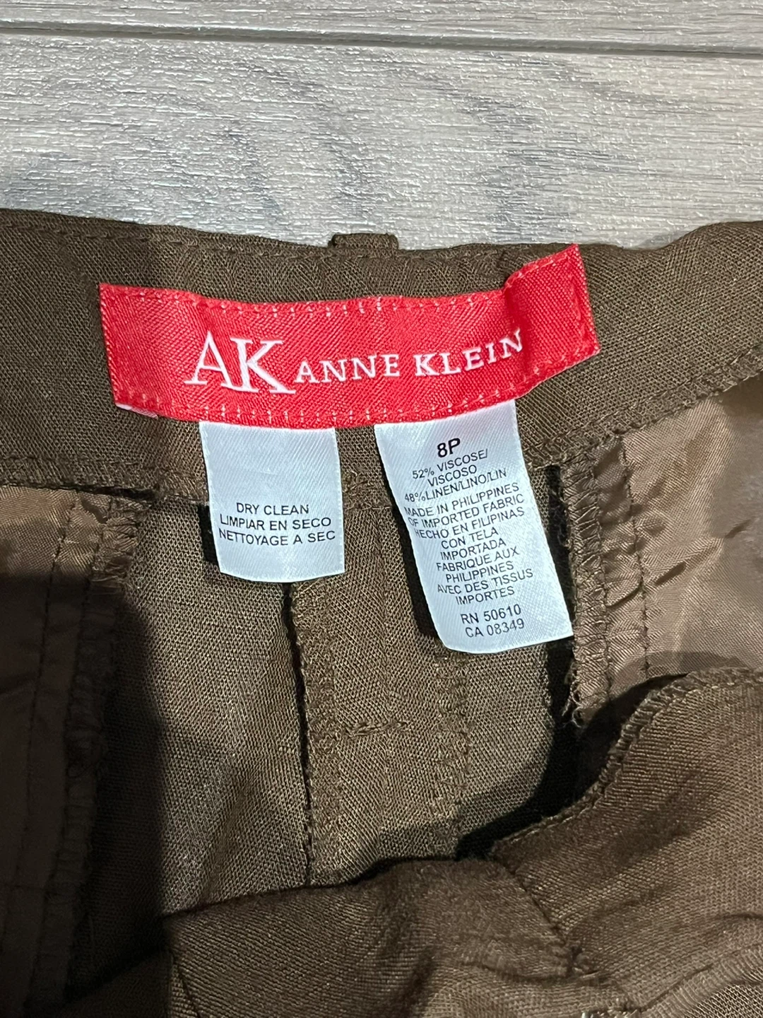 Anne Klein Women's Brown Trousers Size 8P - photo 3