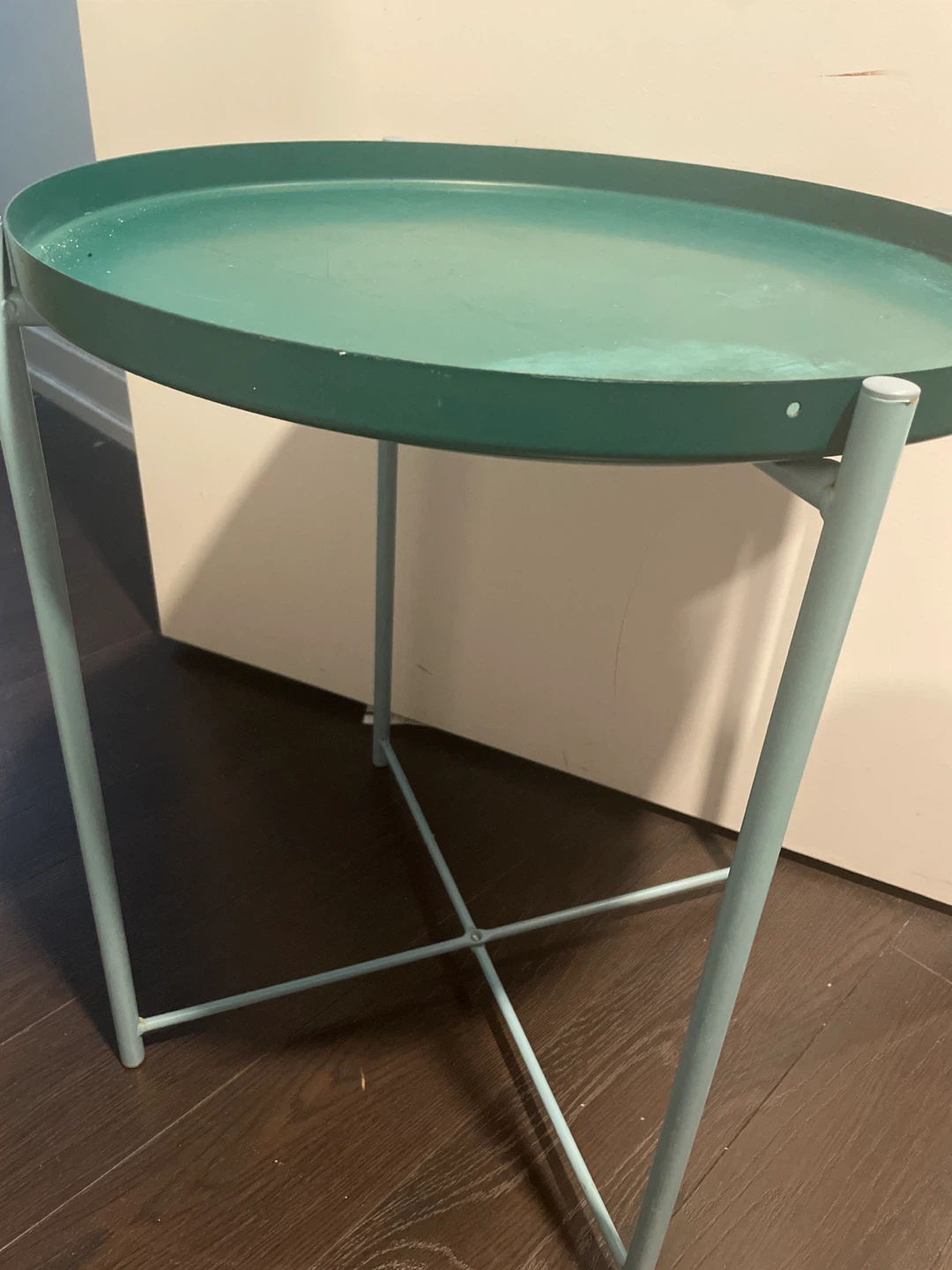 Teal Round Side Table