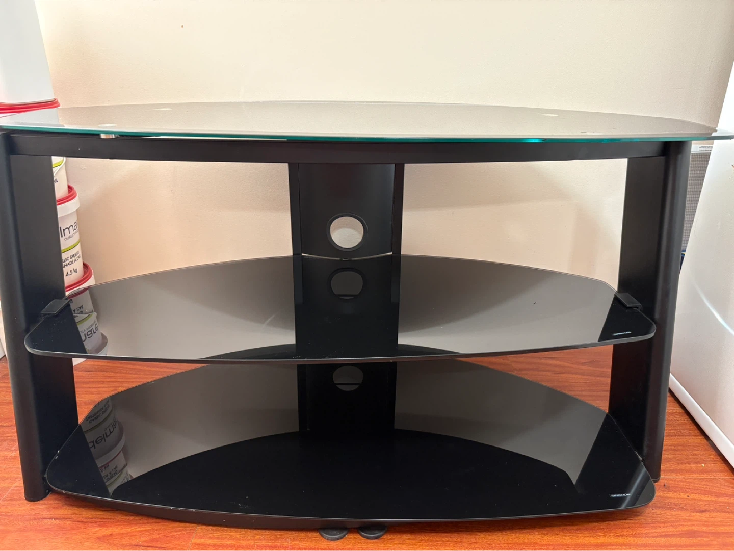 Black Tempered Glass TV Stand