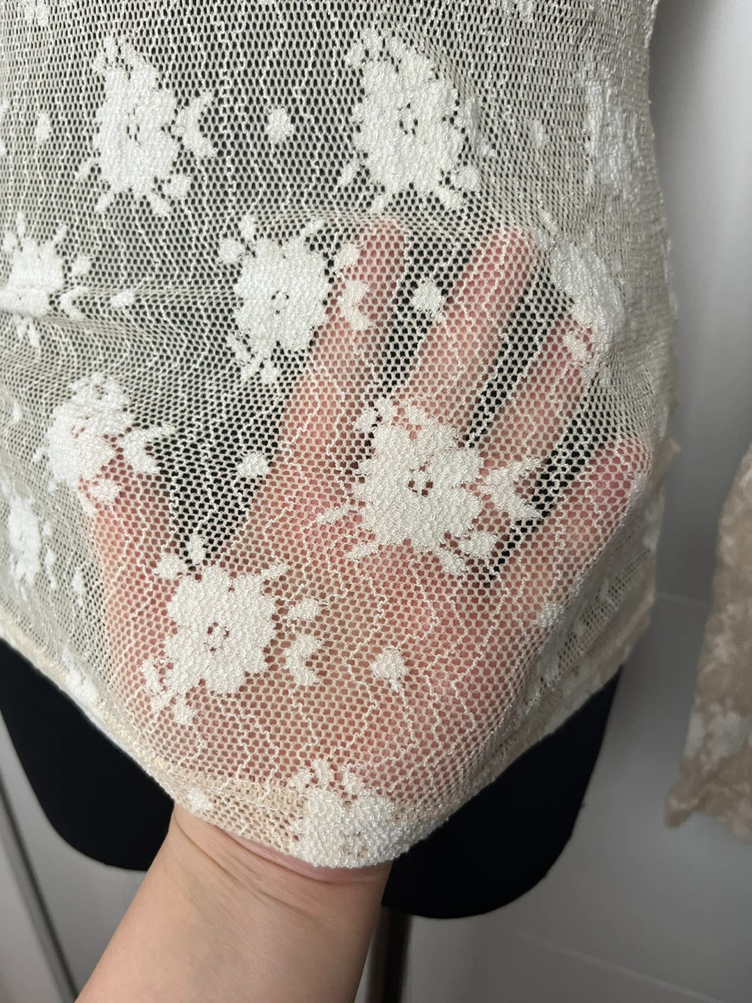 Sheer Lace Floral Long Sleeve Top - photo 3